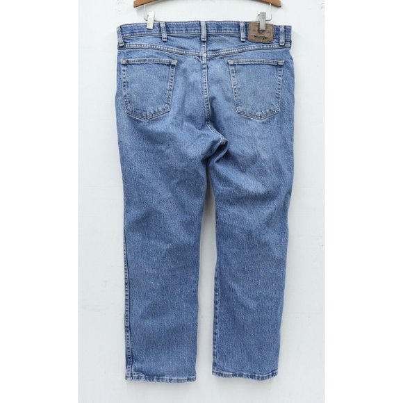 WRANGLER COMFORT 38x29 Denim Medium Wash Americana Preppy Classic Cabin Core - Picture 5 of 7